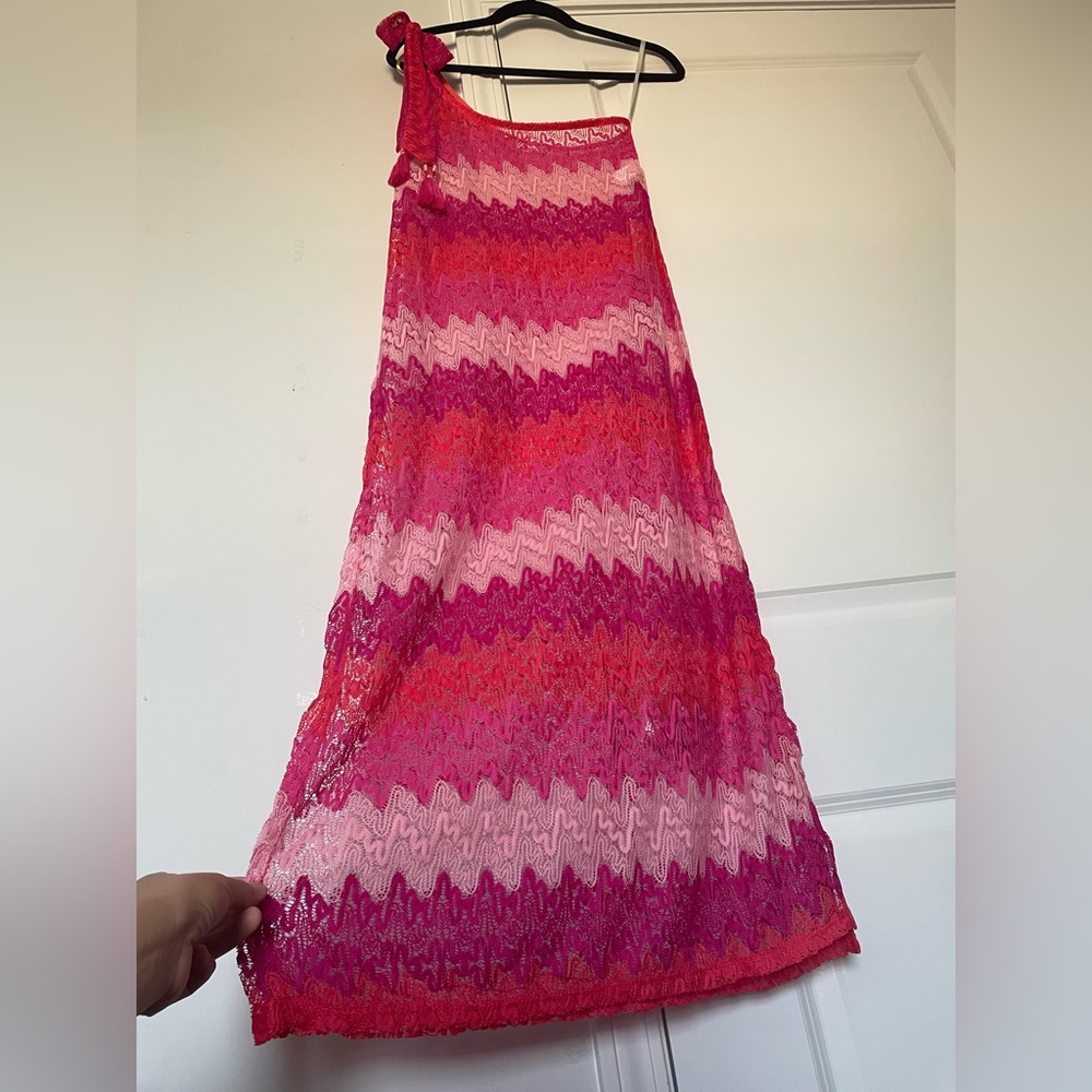 Trina Turk Cascade Crochet Cover Up Dress M Lace Sheer Beach Resort Vacation NWT